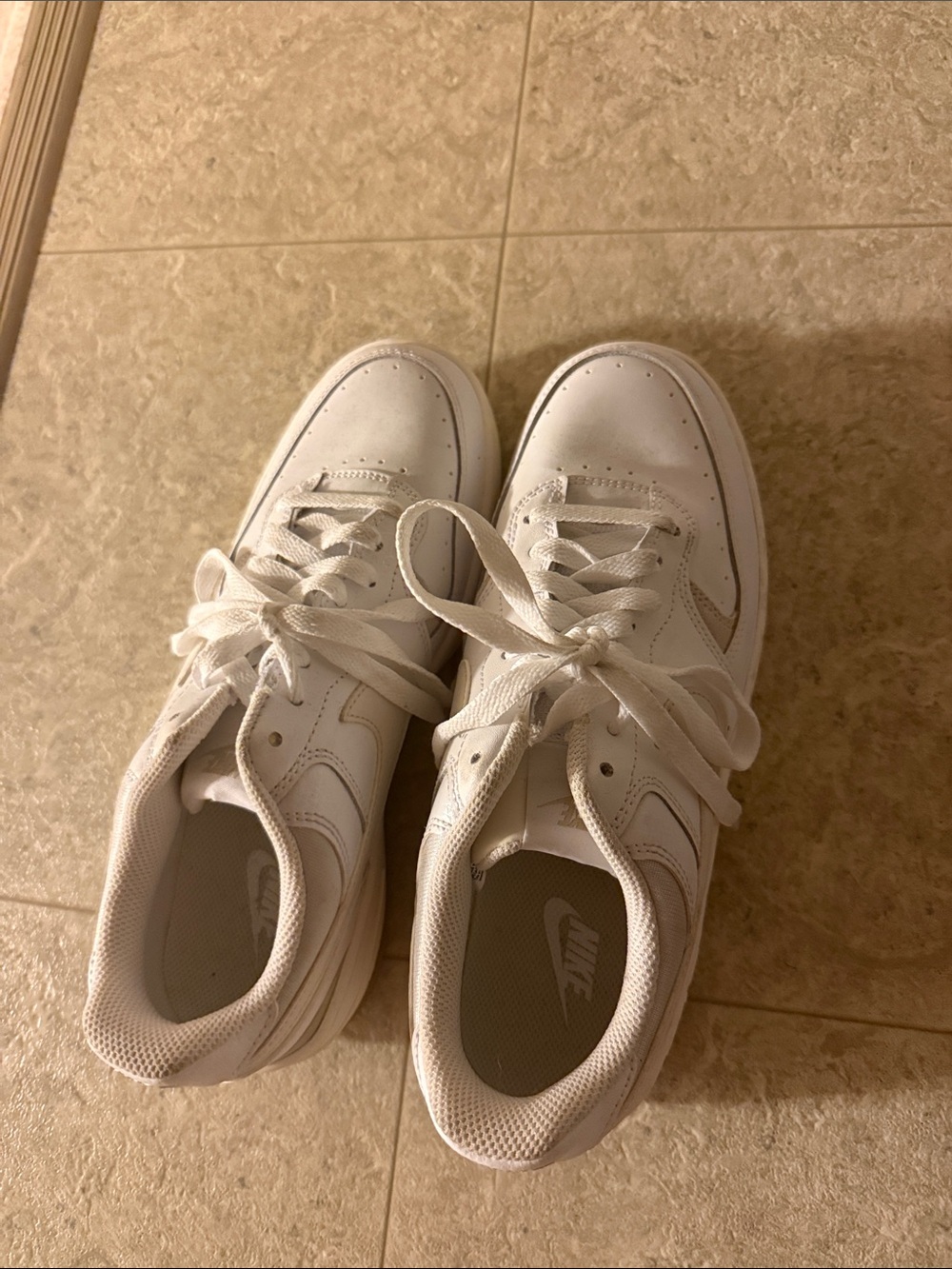 Nike Women's White Leather Low-Top Sneakers
